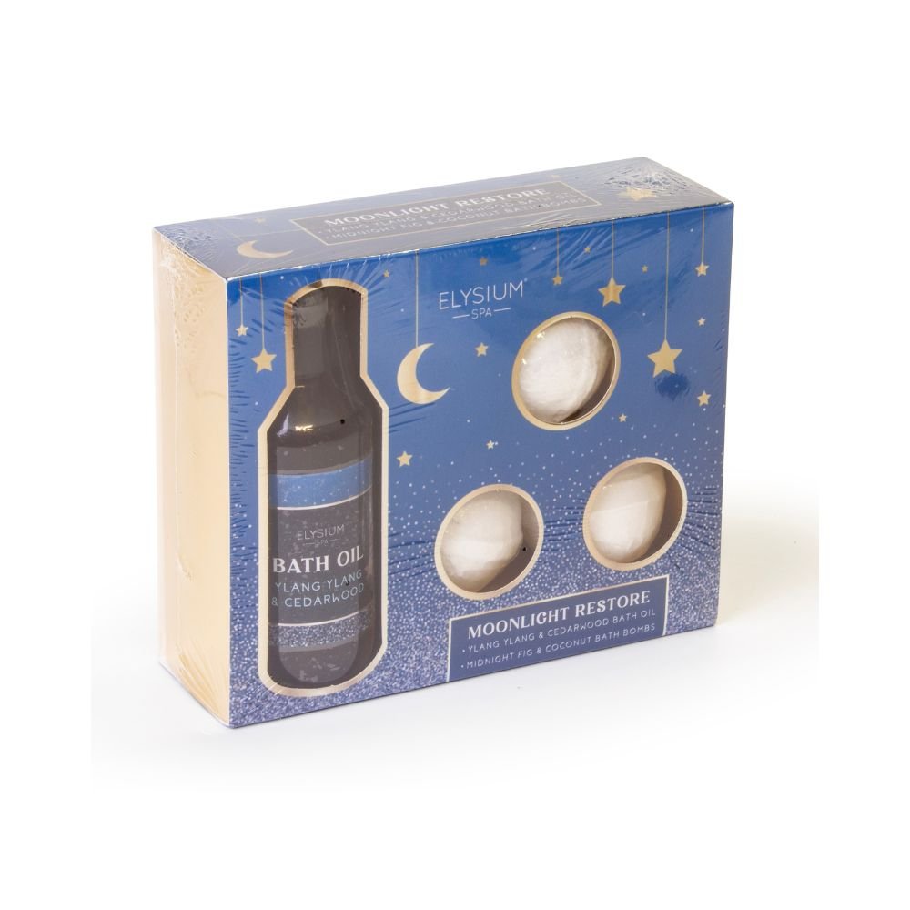 Elysium Spa Moonlight Restore Bath Oil & Bath Bomb Gift Set
