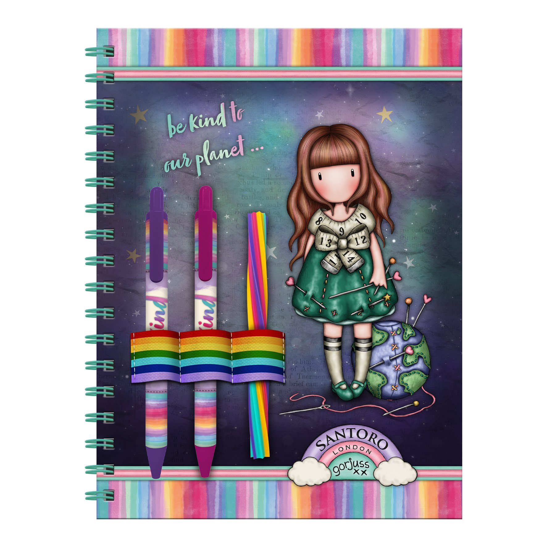 Santoro London Gorjuss Be Kind To Each Other Notebook with Staionery