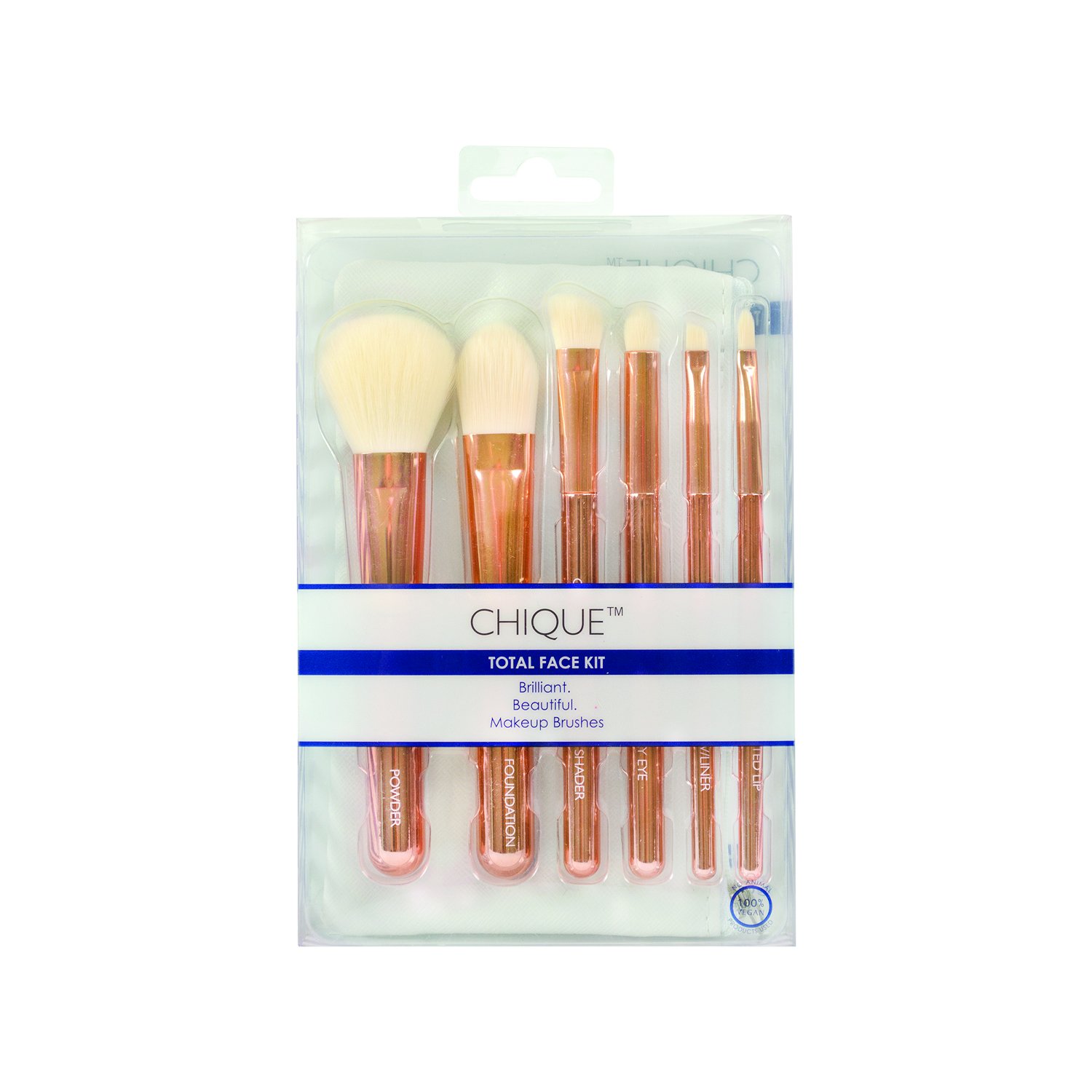 Royal And Langnickel Chique 7pc Rose Gold Total Face Kit